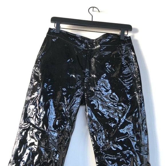 Zeynep Arcay Patent Leather Pants Ankle Slits 4 - Picture 8 of 12